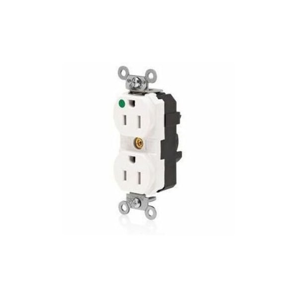 Leviton Lev-Lok Hospital Grade Tamper-Resistant Duplex Receptacle, 15 Amp, 125 Volt MT820-ILW - main