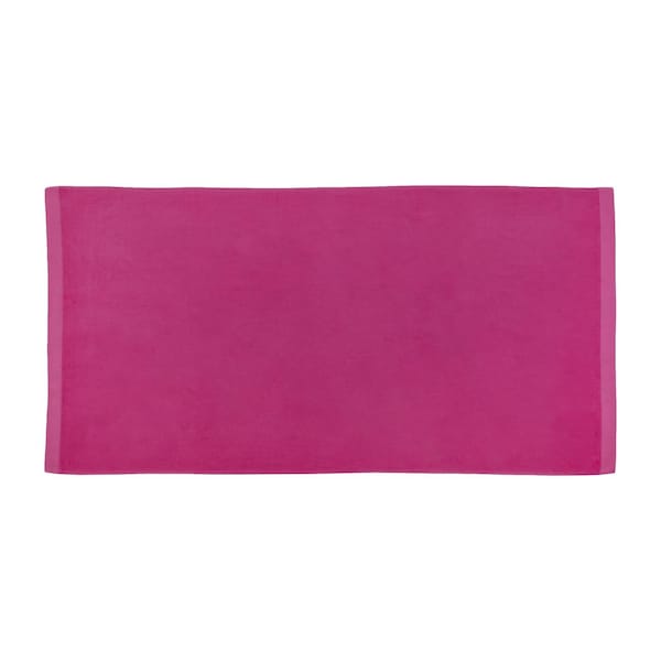 Towelsoft Jumbo Size Terry Dobby Hem Velour Beach Towel Velour Beach Towel 36 inch x 72 inch -Hot Pink HOME-BV1104-HTPNK - main
