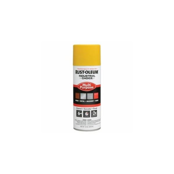 Rust-Oleum Industrial Choice 1600 System Enamel Aerosol, 12 oz, OSHA Safety Yellow, Hi-Gloss, 6PK 647-1644830 - main
