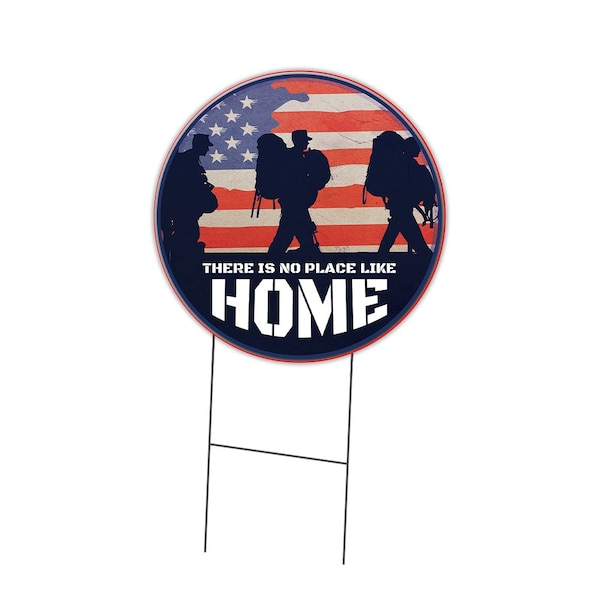 Signmission There Is No Place Like Home Double Sided Corrugated Plastic Circle Yard, 24-CIR-WS C-24-CIR-DS-WS- ThereisnoplacelikeHome - main