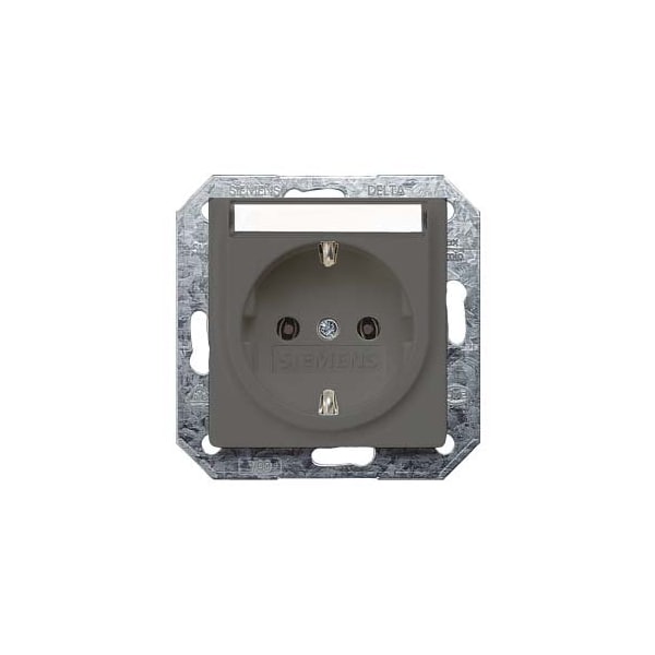 Siemens DELTA i-system carbon metallic SCHUKO socket outlet 10/16 A 250 V With screwless 5UB1923 - main