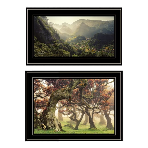 Homeroots Set Of Two The Land of Hobbits 2 Black Framed Print Wall Art, 2PK 406159 - main