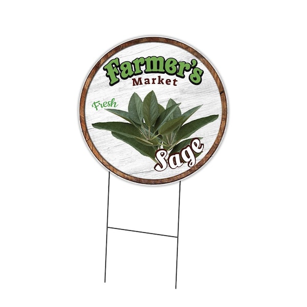 Signmission Farmers Market Sage Double Sided Corrugated Plastic Circle Yard Sign, C-16-CIR-DS-WS-Sage C-16-CIR-DS-WS-Sage - main