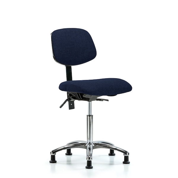Blue Ridge Ergonomics Chair, Fabric, Med Bench, Chrome Glides, Nav, No Arms, 22" to 29" Height, Dark Blue BR-FMBCH-CR-T0-A0-NF-RG-F45 - main