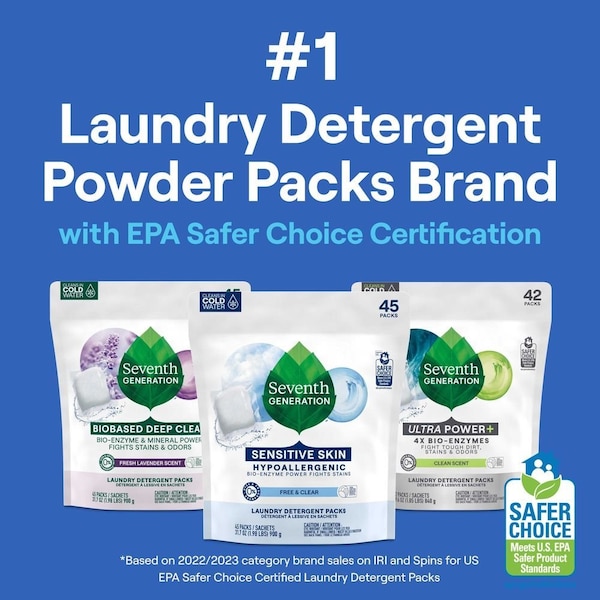 Seventh Generation Free and Clear Laundry Detergent Powder Pack, 64 count, 6PK 62692695 - main