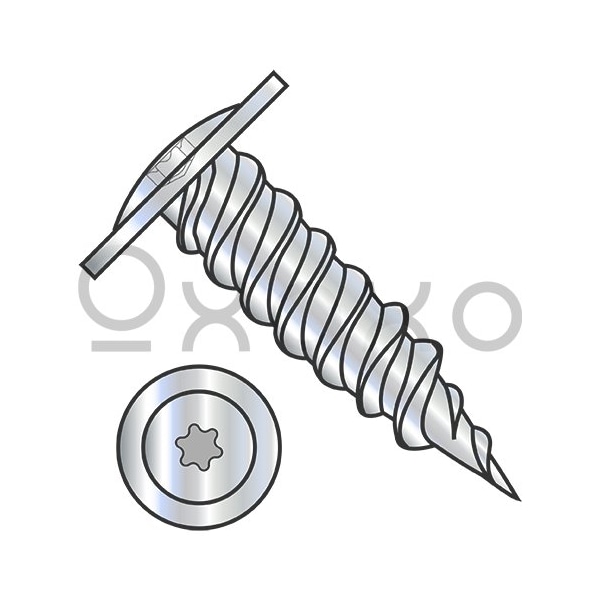 Oxoxo 10-12X1 1/4 6 Lobe Modified Truss Self Piercing Screw Full Thread Needle Point Zinc & Bake, 4000PK 630338 - main