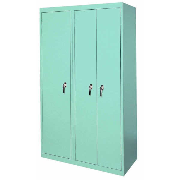 Steel Cabinets Usa Steel Storage Cabinet, 42in L x 21in D x 72in H, 8 Adjustable Shelves, 3 Doors, Denim Blue AAH-42-3D-DB - main
