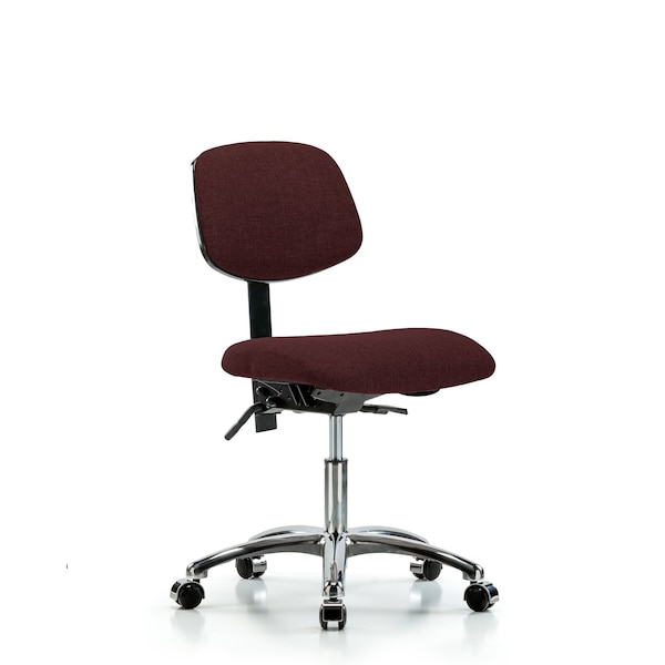 Blue Ridge Ergonomics Desk Chair Desk Chair, Fabric, Chrome Casters, Bur, No Arms, 19" to 24" Height, Fabric, Burgundy BR-FDHCH-CR-T0-A0-CC-F41 - main