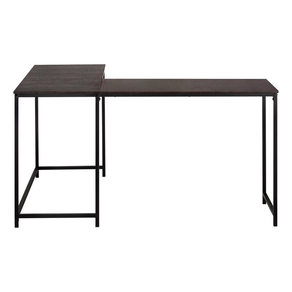 Homeroots 58" Espresso and Black L Shape Computer Desk 489984 - main