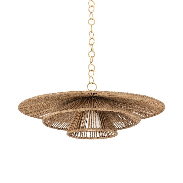 Troy Lighting Levan 1 Light Pendant 24 In. Vintage Gold Leaf F1724-VGL - main