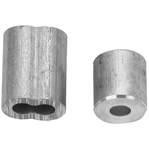 Campbell Chain & Fittings B7675454 Cable Ferrule and Stop Set, 1/4 in Dia Cable, Aluminum B7675354/B7675454 - main