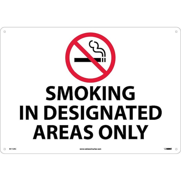 Nmc Smoking In Designated Areas Only Sign, M115RC M115RC - main
