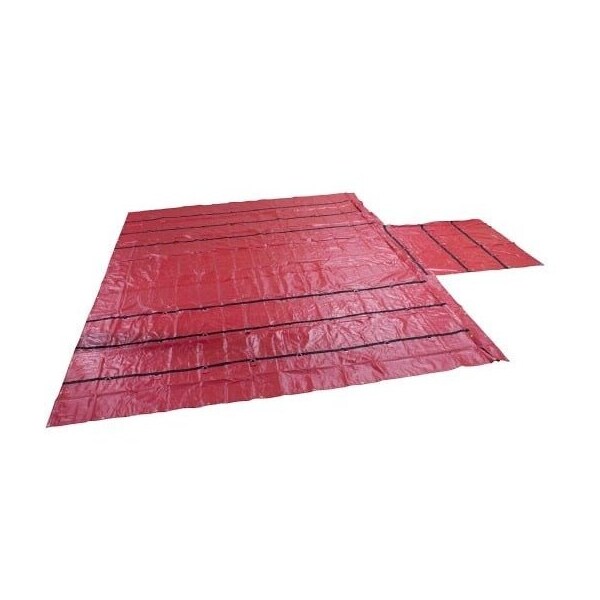 Mytee Products Heavy Duty 18oz Lumber Tarp 20x 18 6ft Drop with 6ft x 8ft Flap - Red LT6FT3PCE-RED - main