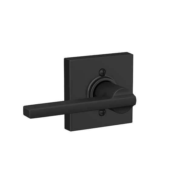 Schlage Residential Latitude Lever with Collins Rose Half Dummy Matte Black Finish F170LAT622COL - main