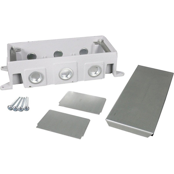 Wiremold Floor Box, Gray, Cast-Iron 880CS3-1 - main