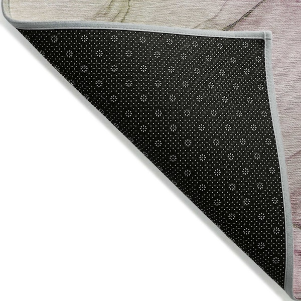 Homeroots 5' X 8' Pink Abstract Washable Non Skid Indoor Outdoor Area Rug 559401 - main