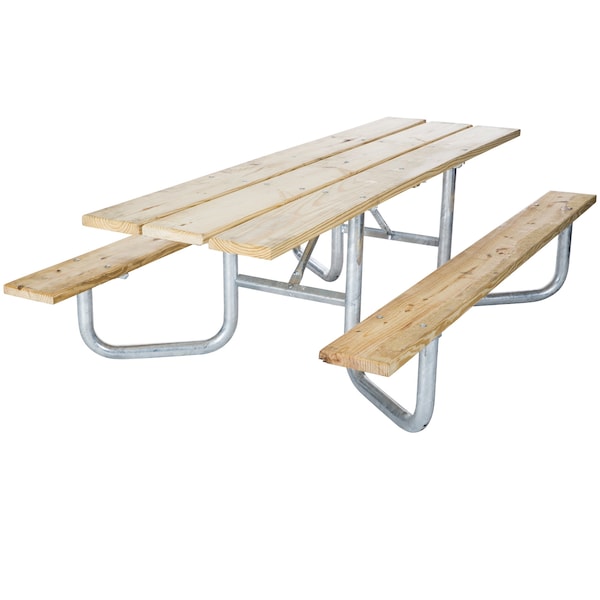 Jamestown Advanced Products 8' Universal Access Picnic Table, Galvanized Frame, Expanded Metal CUNIV-8R-EXP-1 5/8-GALV---GAL - main