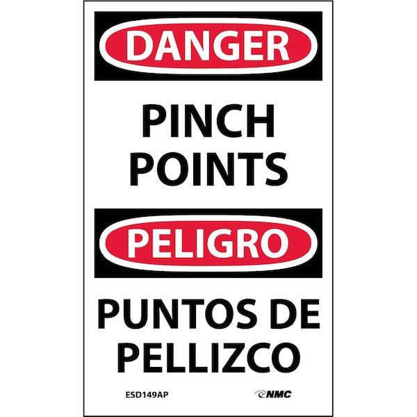 Nmc Pinch Point Bilingual Label, Pk5 ESD149AP - main