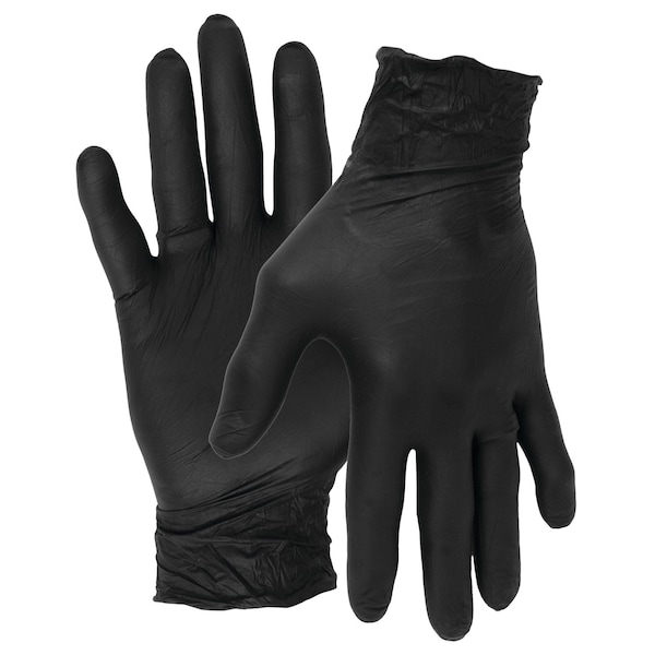 Performance Tool Black Nitrile Gloves X-Large, 5 mil Thickness, Textured Fingertips W89013 - main