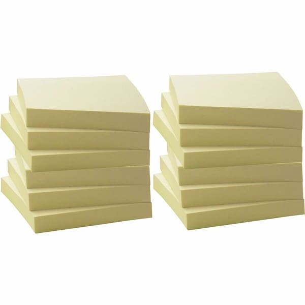 Business Source Sticky Note, Yellow, 12 Pads/Pack, PK18 BSN36620 - main