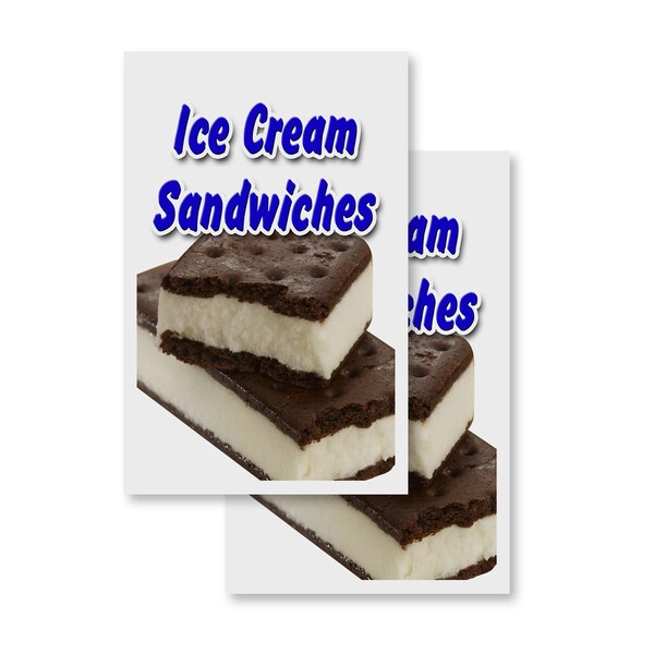 Signmission Ice Cream Sandwiches, Vinyl Decals Only 24 Inch x 36 Inch, Vinyl Decal, 2PK DSB-2436-2PACK-Ice Cream Sandwiches - main