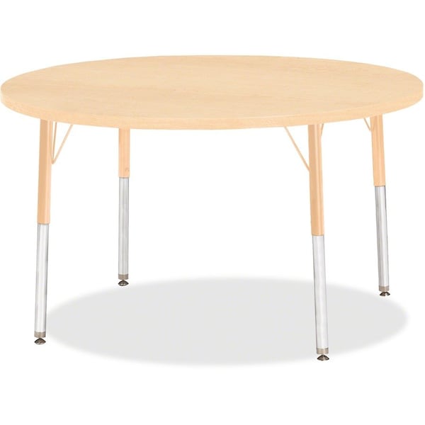 Jonti-Craft Berries Round Activity Table, 42 in. Diameter, E-height, Maple/Maple/Camel 6468JCE251 - main