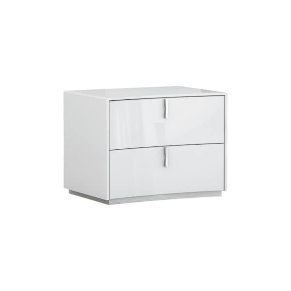 Homeroots 18" White Two Drawers Manufactured Wood Nightstand 366257 - main