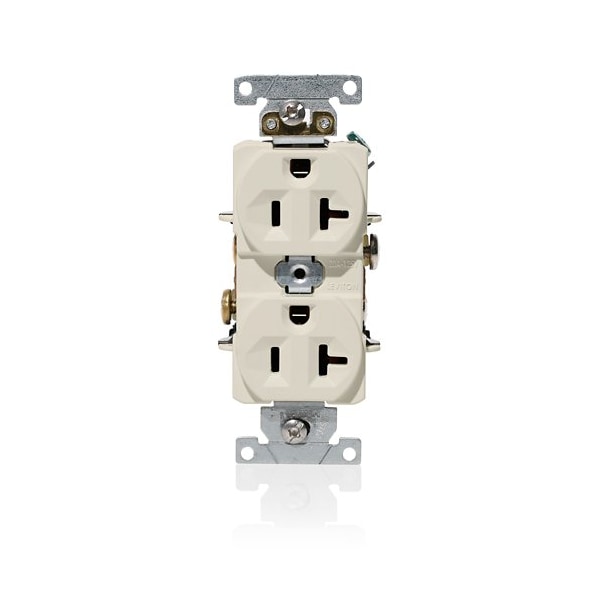 Leviton Receptacle Outlet, 20A, Light Almond, 125V C5362-T - main
