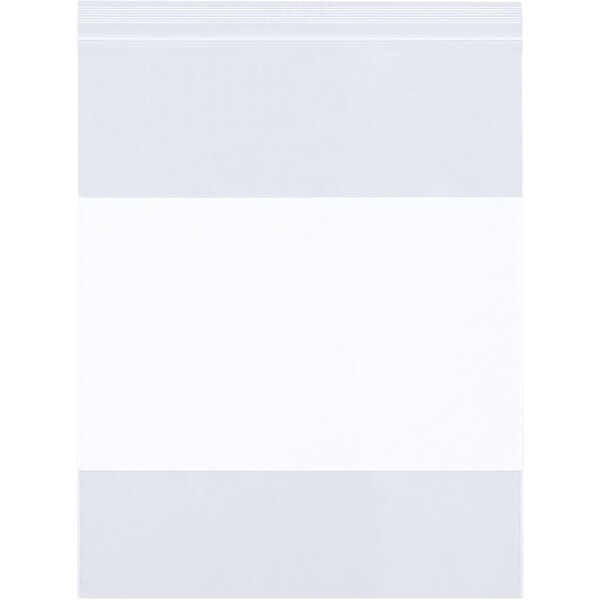 Partners Brand White Block Poly Bags, 8" x 12", 2 mil, Clear, 1000 PK PB3981 - main