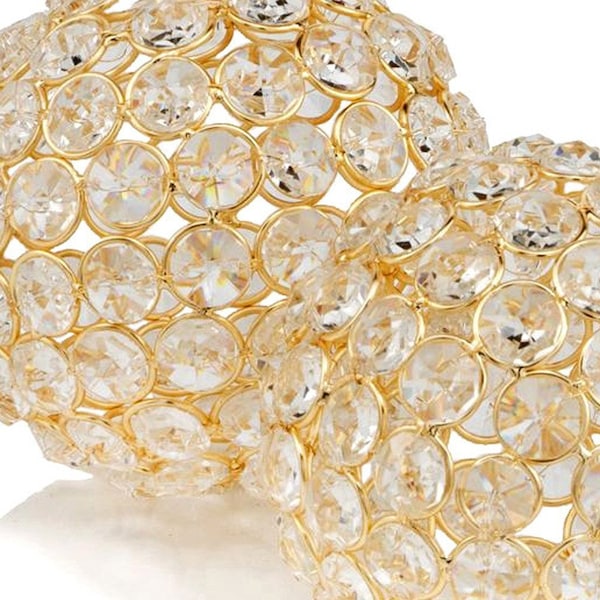 Homeroots Set Of 2 4" Polished Spheres In Brilliant Shiny Luster Finished And Golden Frame, 2PK 383756 - main
