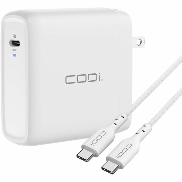 Codi 100W Wall USB-C Charger with USB2.0 EPR Braided Cable A01118 - main