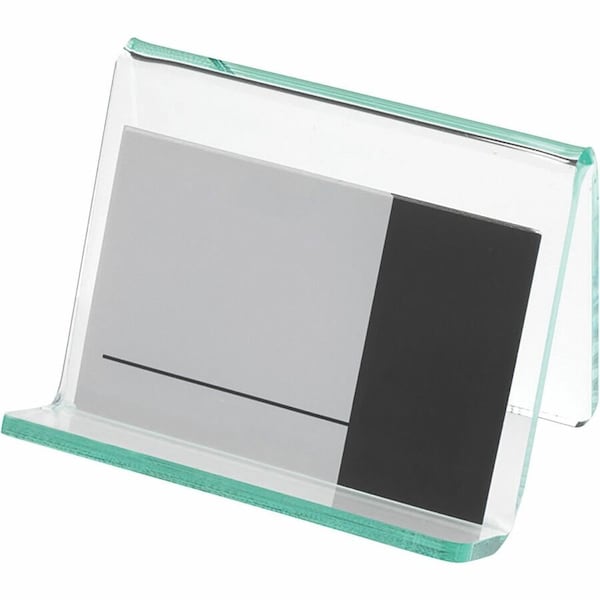 Lorell Acrylic Transparent Green Edge Business Card Holder 80657 - main