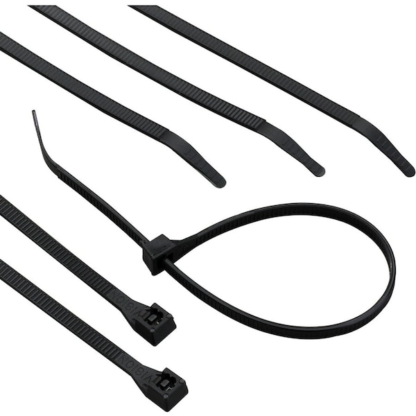 Gardner Bender Cable Tie, 15 in L, 4 in Max Bundle Dia., Black, Nylon 6/6, 175 lb Strength 46-415UVB - main
