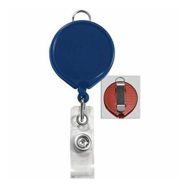 Brady BADGE REEL, NO STCKR, W/CLR STRAP, BLUE 30MM BILLBOARD BDG REEL, 2124-3032 - main