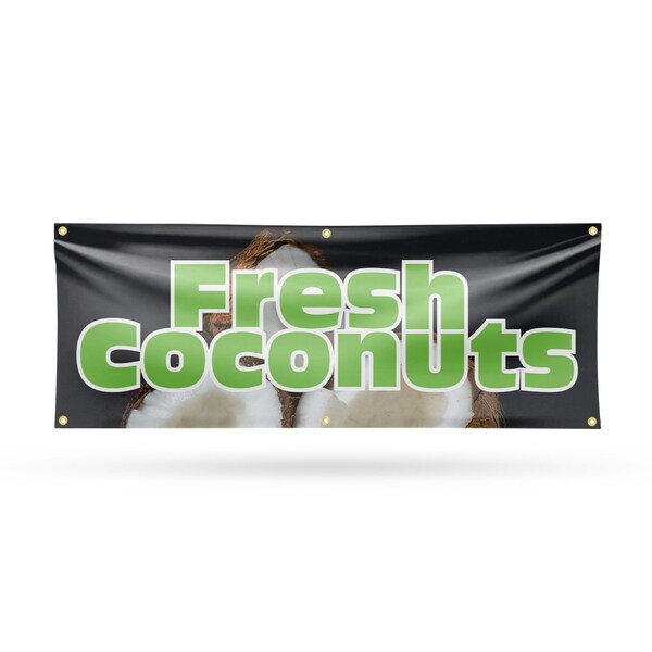 Signmission Fresh Coconuts, 24 Inch x 72 Inch, Vinyl Banner B-72-30653 - main
