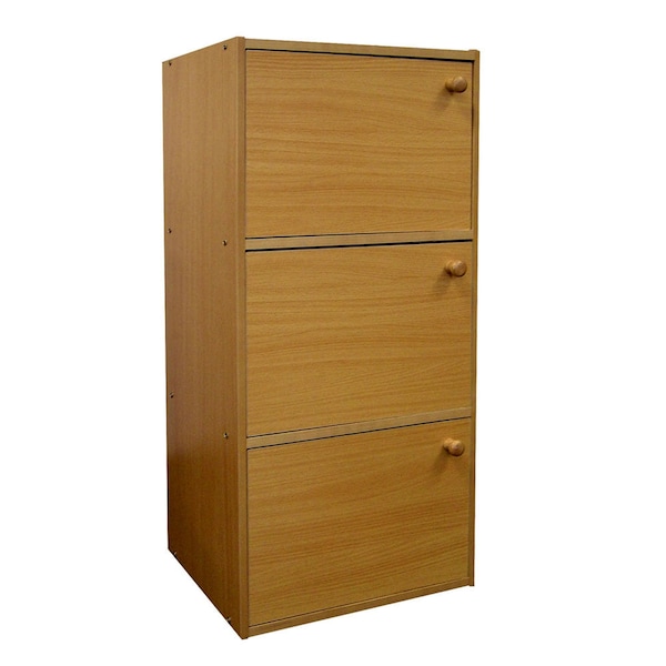 Homeroots 36" Natural Wood Three Tier Bookcase 469071 - main