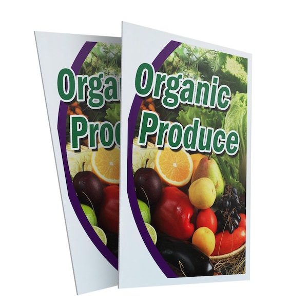 Signmission Organice Produce, Plastic Signs Only 24 Inch x 36 Inch, Corrugated Plastic, 2PK CSB-2436-2PACK-Organice Produce - main