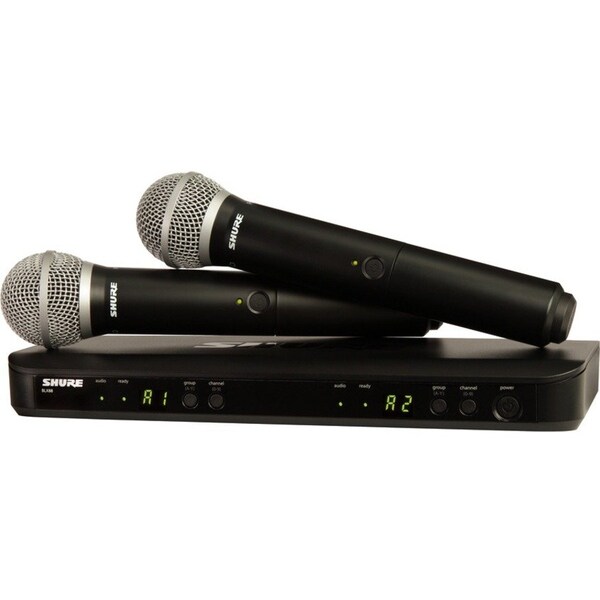 Shure DUAL VOCAL SYSTEM WITH (1) BLX88 DUAL WIRELESS RECEIVER AND (2) BLX2 HANDHELD TR BLX288/PG58-H9 - main