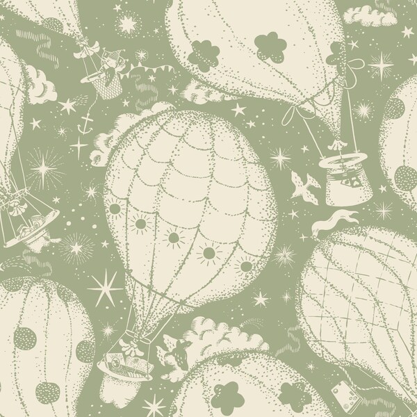 York Wallcoverings Ballongerna Green Wallpaper MB29004 - main
