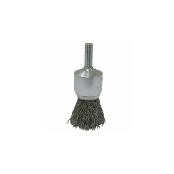 Weiler Vortec Pro Stem Mtd Crimped Wire End Brushes, 1 in Dia, .014 Wire 804-36048 - main