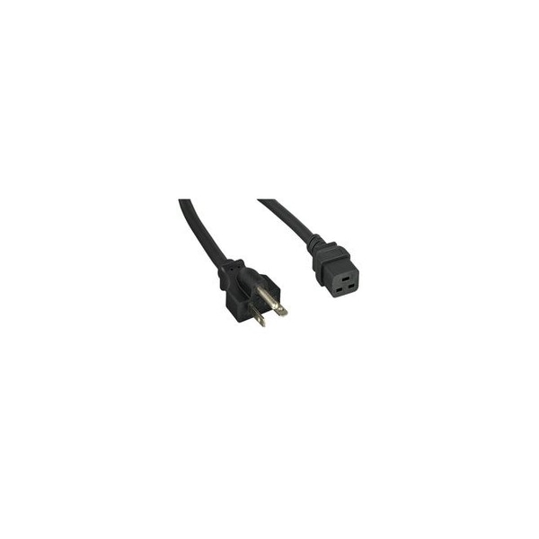 Cable Wholesale Black NEMA 6-20P TO IEC-60320-C19, 12/3, 20 Amp, UL Listed, SJT, 6 foot 10W3-42506 - main