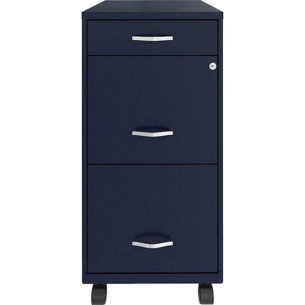 Nusparc 3-Drawer Mobile Vertical File Cabinet, 14.2" x 18" x 29.5", Blue NPRVF318BMNY - main