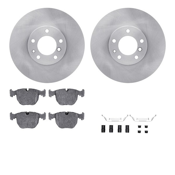 Dynamic Friction Co DFC Rotors with EURO 5000 Ceramic Brake Pads includes Hardware 6612-31118 - main