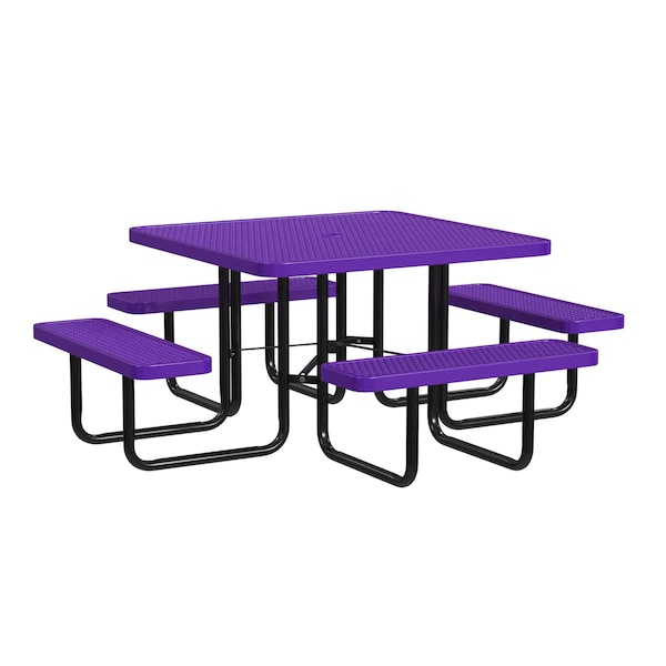 Leisure Craft Square Picnic Table, Purple, Surface Mount, 46 in T46SQIG-PURPLE - main