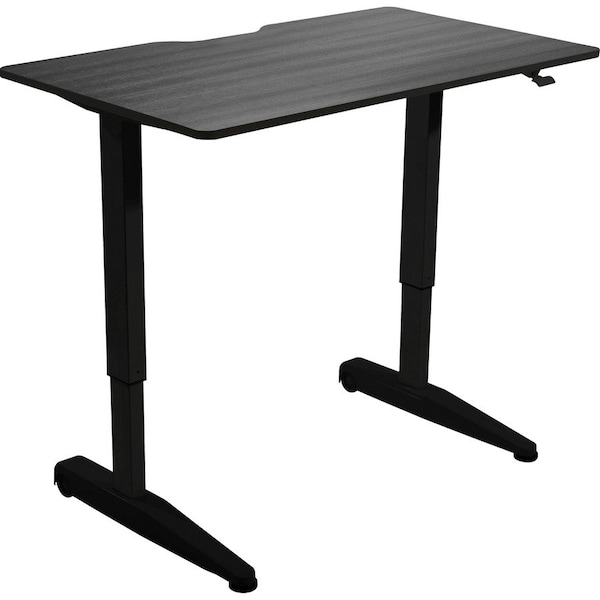 Iceberg Pneumatic Adjustable Desk, Black Top, Black Base, 59 in x 29 in 69162 - main