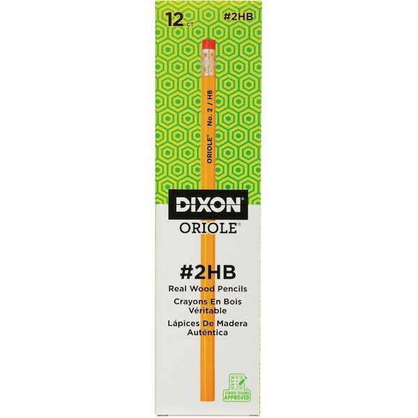 Dixon Ticonderoga Pencil, Oriole, No 2Hb, Yllw, PK12 12872 - main