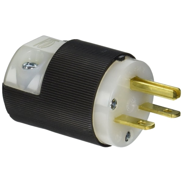 Hubbell Wiring Insulgrip 2-Pole 3-Wire 15A 250V Straight Blade 6-15P Industrial Grade White HBL5666C - main