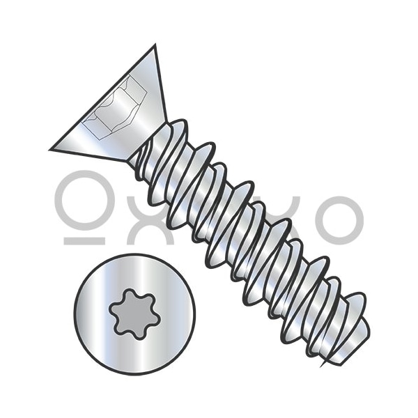 Oxoxo 6-19X3/8 6 Lobe Flat High Low Screw Fully Threaded Zinc And Bake, 10000PK 491241 - main