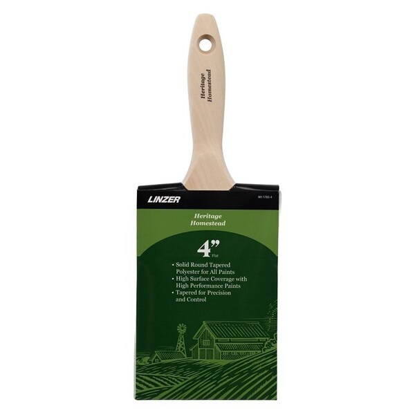 Linzer HH1760-4 Varnish/Wall Brush, 4 in W, 3-1/2 in L Bristle, Polyester Bristle HH 1760 0400 - main