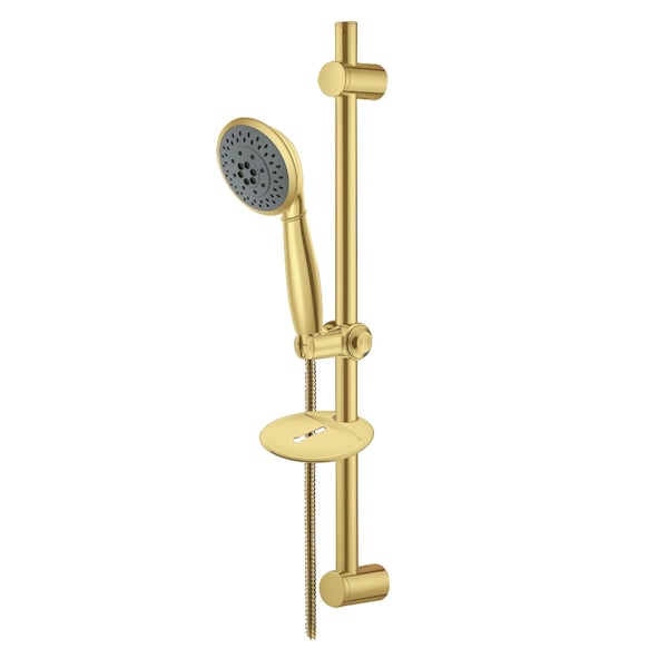 Kingston Brass 5-Function Hand Shower with Slide Bar Kit, Polished Brass KX2522SBBPB - main